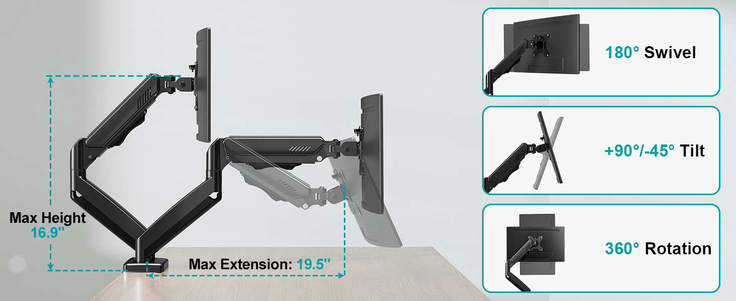 dual monitor mount