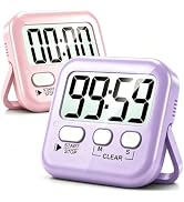 Antonki 2 Pack Digital Timer for Kids Classroom Kitchen Timers for Cooking | With 2*AAA Battery, ...