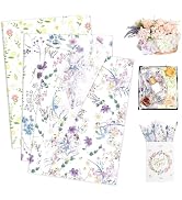 Larcenciel 60 Sheets Vintage Floral Tissue Paper, Wild Flowers Art Tissue Paper for Gift Bags, Co...