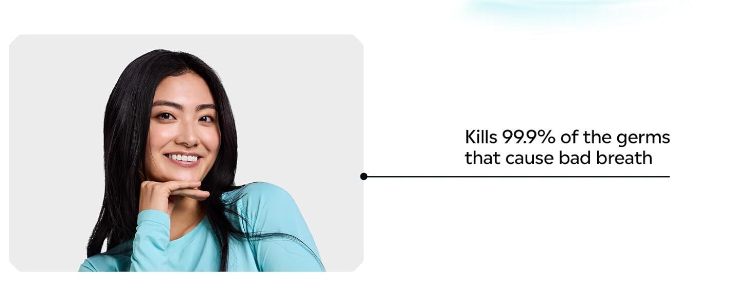 Kills 99.9% of the germs that cause bad breath