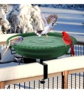 Daoeny Heated Bird Bath for Deck Railing, Upgraded 100W Heated Bird Baths for Outdoors Thermostat...