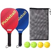 GSE Pickleball Paddles Set with Lightweight Pickleball Rackets & Indoor/Outdoor Pickle-Balls & Me...