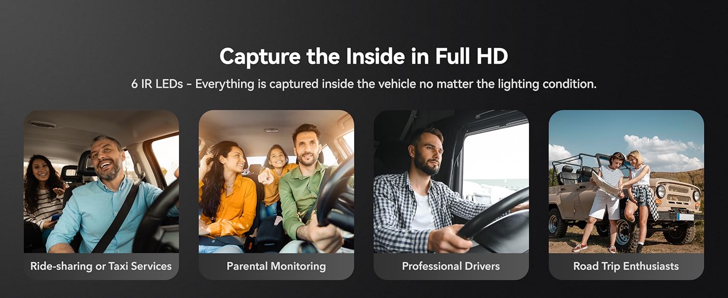 3 lens car camera recorder