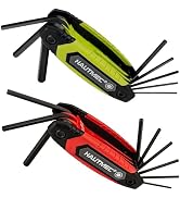HAUTMEC 17PCS Folding Allen Wrench Set, Compact SAE & Metric Hex Key Set, Color-Coded Non-Slip Gr...