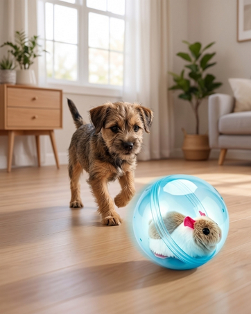 Long lasting rechargeable cat toy showing the convenient USB-C charging port.
