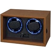 RQQM Automatic Watch Winder for Men and Women, Dual Watch Winder with Quiet Motor, Wood Grain Cas...