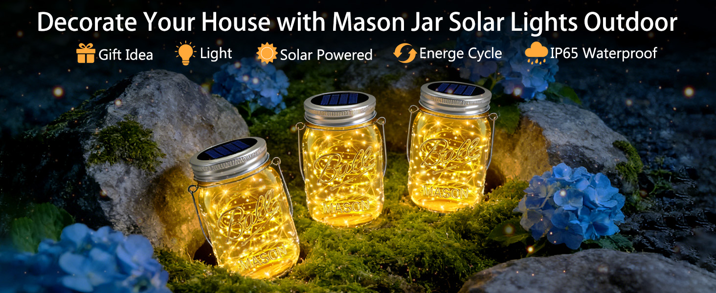 solar mason jar lights