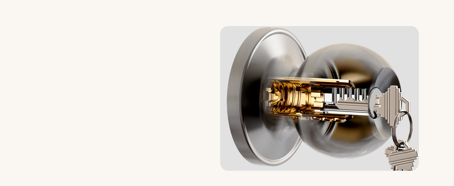 Smooth key turn door lock precision keyway anti pick security seamless operation nickel silver keys