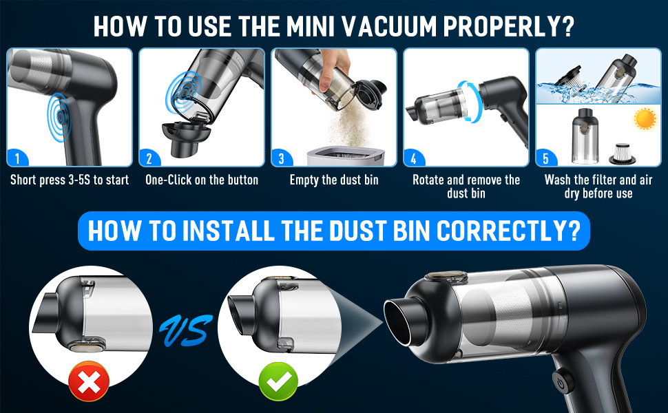 mini handheld vacuum for car