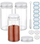 Segarty 4oz Spices Jars with Silver Aluminum Lid, 3 Pack 120ml Round Spice Containers, Empty Glas...