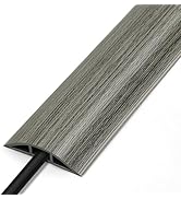 Floor Cord Cover 4FT, Wood Grey Cord Hider Floor, Soft PVC Cord Protector Floor, Hide Extension F...