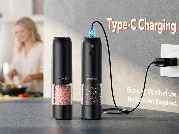 Rechargeable Electric Salt and Pepper Grinder Set