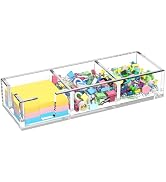 BOSSCASA Acrylic Sticky Note Holder, Self-Stick Note Pad Holder W/O Pads - Note Dispenser Memo Pa...