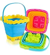 Shindel 2.7L Collapsible Sand Bucket, 3PCS Foldable Silicone Buckets, Camping Gear Water and Food...