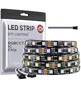 BTF-LIGHTING WS2805 IC RGBCCT Addressable Dual Data LED Strip 5050SMD 16.4FT 60LED/m 20Pixel/m 5 ...