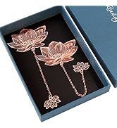 UpUDo 2 Pack Lotus Metal Bookmarks Gifts for Birthday Christmas Valentine's Day Writers Teachers ...