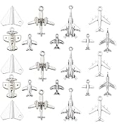 DICOSMETIC 90Pcs 9 Styles Airplane Charm Bulk Metal Aircraft Charms Transportation Pendants Antiq...