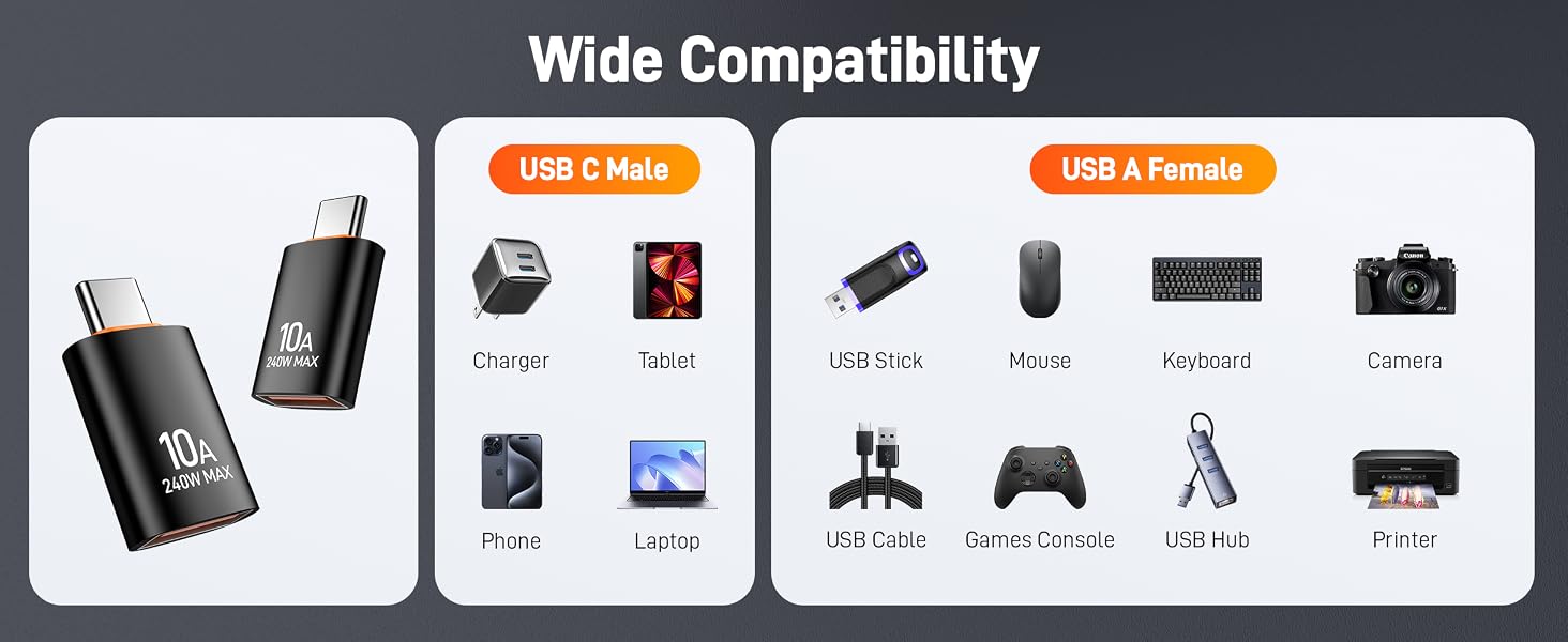 usb c male to usb female adapter