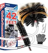 PetOde 42 Feet Dryer Vent Cleaner Kit, Enhanced Flexible Quick Snap Brush with Drill Attachment f...