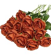 YGbridge Artificial Roses Flowers, 12 Pcs Fake Rose in Bulk, Long Stem Realistic Silk Roses Bouqu...