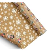 ZINTBIAL Mouse King Reversible Christmas Wrapping Paper - Holiday Gift Wrap with Snowflake on Bac...