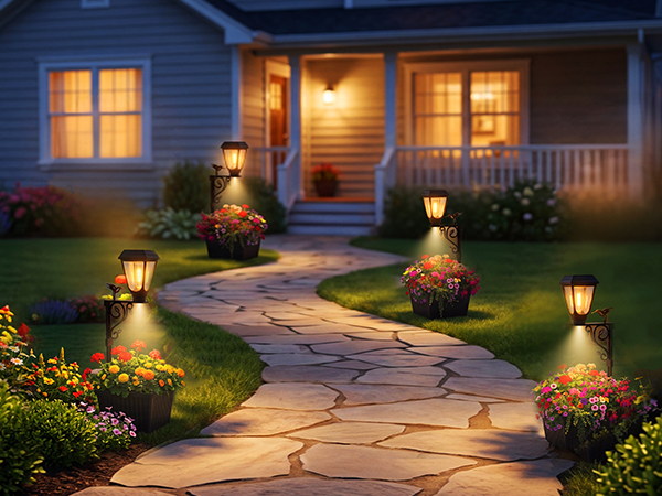 Solar Lamp Post with Planter