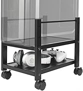 J JACKCUBE DESIGN 2 Tier Computer Tower Stand for Desktop CPU, Gaming PC Holder, Mobile Rolling C...