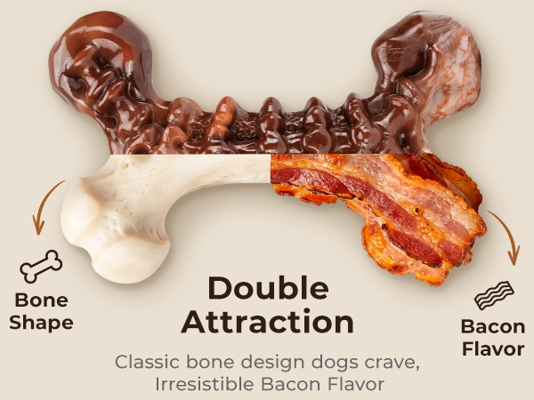 Classic Bone Shape & Bacon Flavor, A Favorite for Dogs
