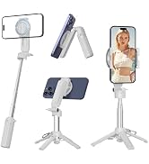 Magnetic Mini Selfie Stick for iPhone, 4 in 1 Portable Pocket Size Tripod for iPhone MagSafe/Andr...