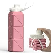 BEAUTAIL Collapsible Water Bottles 20.6oz, Silicone Foldable Portable Travel Water Bottle, Lightw...