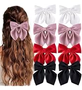 hisial 8 Pcs Hair Bows for Women Short Tail Bow Hair Clips Small Alligator Barrettes Cute Accesso...