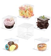 VGOODALL 45PCS Clear Favor Boxes, 3 x 3 x 3 inches Plastic Gift Boxes Transparent Boxes Clear Gif...