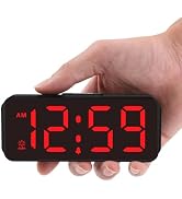 Peakeep Small Battery Powered Digital Alarm Clock | Cordless Home Travel Portable, 1.65" Large Nu...