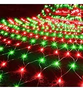 WATERGLIDE Outdoor Christmas Net Lights, 12FT x 5FT 360 LED Mesh String Light with 8 Lighting Mod...