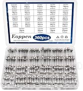 Eoppen 360pcs Fast Blow Glass Fuse Assortment Kit 22 Values Fuses Kit 0.5A 1A 2A 3A 5A 6A 8A 10A ...