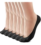 Sofier No Show Socks Womens, Non Slip Ultra Low Cut 6 Pairs Thin Silky Footies Cotton Sole Invisi...