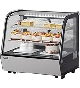 VEVOR Refrigerated Display Case, 4.2 Cu.Ft./115L Countertop Pastry Display Case, 2-Tier Commercia...