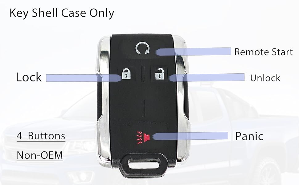 2014 2015 2016 2017 2018 2019 2020 2021 Chevrolet Silverado key shell case