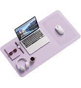 Aothia Silicone Desk Mat Mouse Pad, 31.5" x 15.7", Lavender | Dedicated Textured Mouse Area, Wate...
