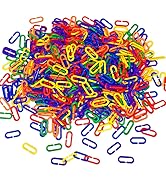 JIALEEY 600 Piece Plastic C-Clips Hooks Chain Links Rainbow C-Links Children's Learning Toys Smal...