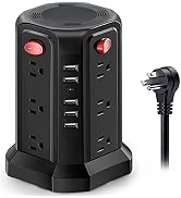 Power Strip Tower Surge Protector, 16.4 FT Extension Cord with 12 AC Outlets 5 USB Charging Ports...
