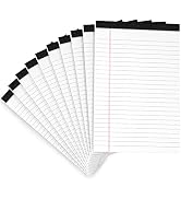 10 Pack Legal Pads Writing Pad 5x8 Inch Lined Writing Note Pads Grocery List Notepad Narrow Ruled...