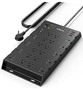 22 Outlets & 6 USB Big Power Strip, Jcblaon Surge Protector with 3USB C & 3USB A Charging Ports, ...
