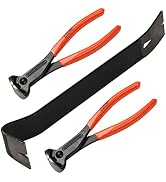 KSEIBI Pack of 3 Nail Puller Kit, 2 End Cutting Nippers, and Crow Bar