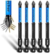 5-Pack Long Screwdriver Bits 4 inch, 2 Phillips Bits Professional CNC Anti-Slip, Phillips Impact ...