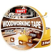 SWRT Double Sided Woodworking Tape, 1 in x 108 ft Each, 3 Rolls Strong Hold | Residue-Free, Remov...