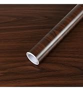 Abyssaly Dark Brown Walnut Wood Grain Contact Paper Waterproof | 15.7''X118'' Wooden Wallpaper Pe...