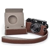 VOVMOEYA X100VI Leather Half Case with Strap - Brown
