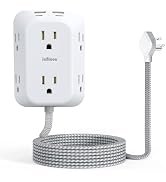 Surge Protector Outlet Extender, 6 Outlet Splitter with 4 USB Ports (2 USB C), 4 Sided 1050 J Mul...