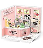 Rolife Plastic House Building Set Toy DIY Miniature Dollhouse Playset with LED for Mini Figures C...